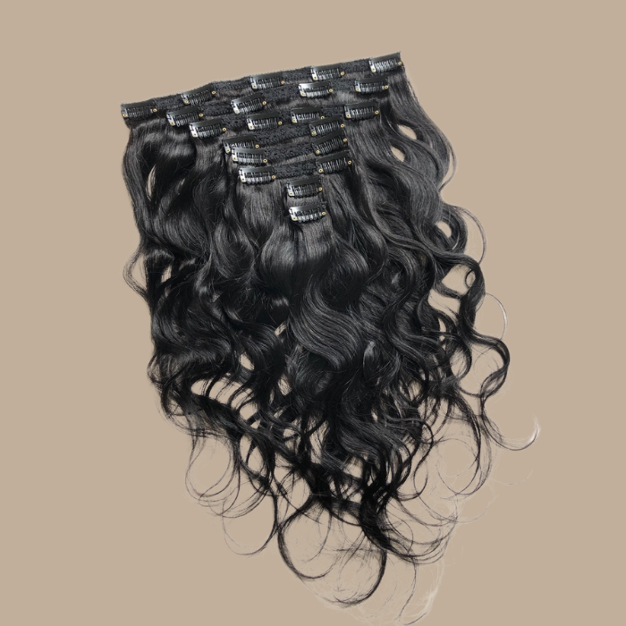 Kit Extensions à Clips Body Wave Noir 120 gr Noir 120 Gr