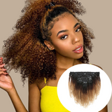 Kit Extensions à Clips Afro Curly Ombre Brun Chocolat Blond 120 gr Ombre Brun Chocolat Blond 120 Gr