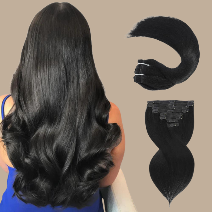 Extensions Clips Raides Noir