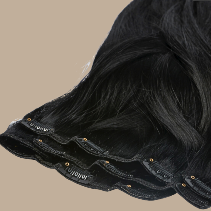 Extensions Clips Raides Noir Noir