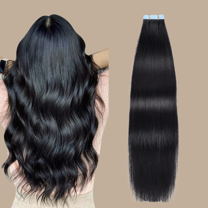 Extensions Adhésives / tapes raides Remy Hair Premium 1B# 1B#