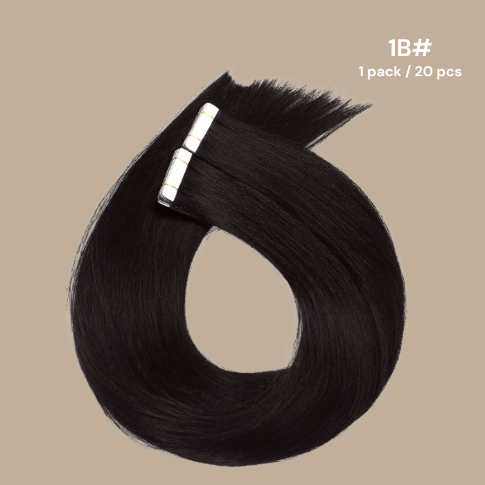 Extensions Adhésives / tapes raides Remy Hair Premium 1B# 1B# 60 Gr