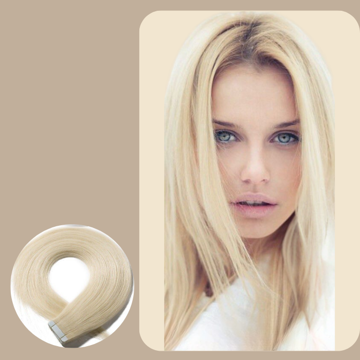 Extensions Adhésives / tapes raides Blond Platine Blond Platine