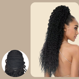 Queue de cheval Ponytail Noir A Cordon Remy Hair Deep Wave Noir