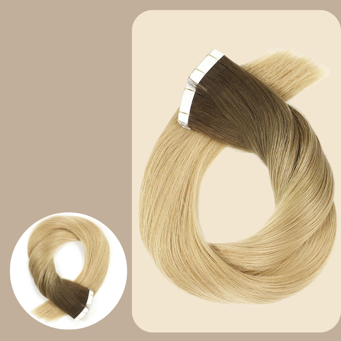 Extensions Adhésives / tapes raides Remy Hair Premium T8/DB4#