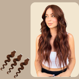 Extensions Adhésives / tapes ondulés Marron Chocolat 20" | 51 Cm 50 Gr