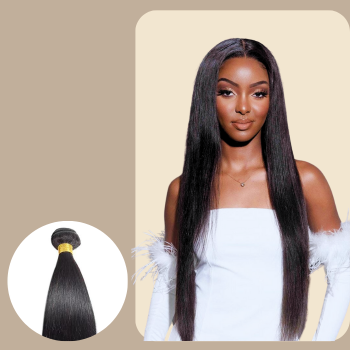 Tissage Cheveux Vierge Human Hair Straight 7A Brun Foncé 1B 100 Gr Brun Foncé 1 Pc