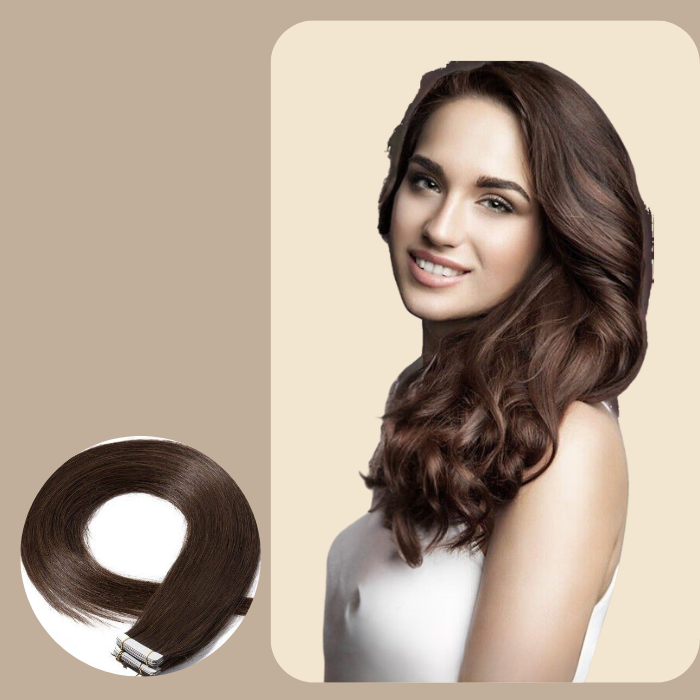 Extensions Adhésives / tapes raides Marron Chocolat Marron Chocolat