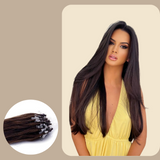 100 Extensions Anneaux / Easy Loop Raides Chocolat Foncé 80 Gr