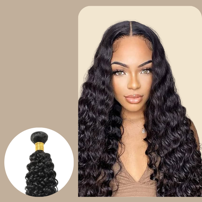 Tissage Cheveux Vierge Human Hair Water Wave 7A Brun Foncé 1B 100 Gr Brun Foncé 1 Pc