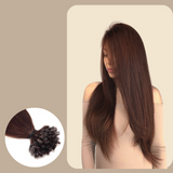 100 Extensions Kératine Raides Marron Chocolat 80 Gr