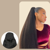 Queue de cheval Ponytail Noir A Cordon Remy Hair Yaki Straight Noir