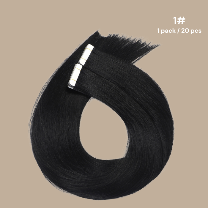 Extensions Adhésives / tapes raides Remy Hair Premium 1 # 1# 60 Gr