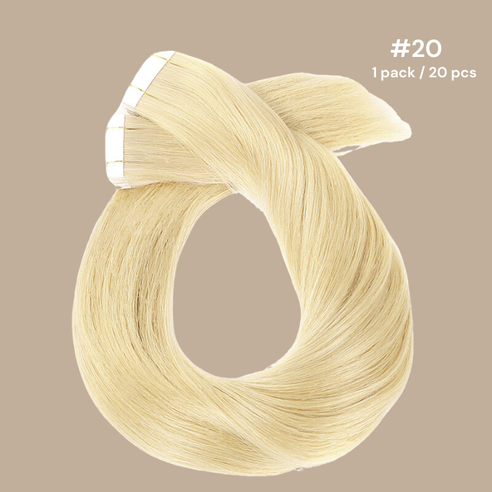 Extensions Adhésives / tapes raides Remy Hair Premium 20# 60 Gr