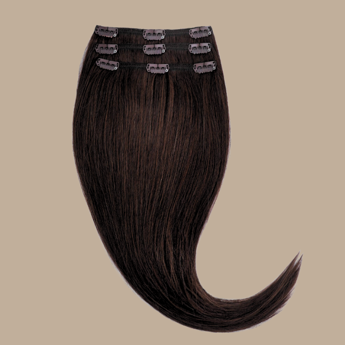 Extensions Clips Raides Brun Foncé Brun Foncé 120 Gr