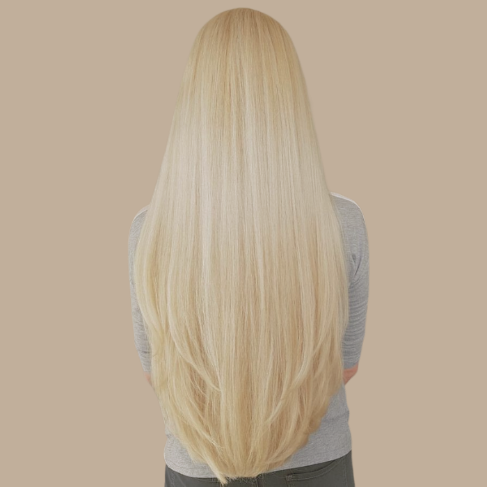 Extensions Clips Raides Blond Platine Blond Platine 120 Gr