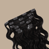 Extensions Clips Ondulées Noir Noir 20" | 51 Cm 160 Gr