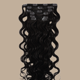 Extensions Clips Ondulées Noir Noir 20" | 51 Cm 160 Gr