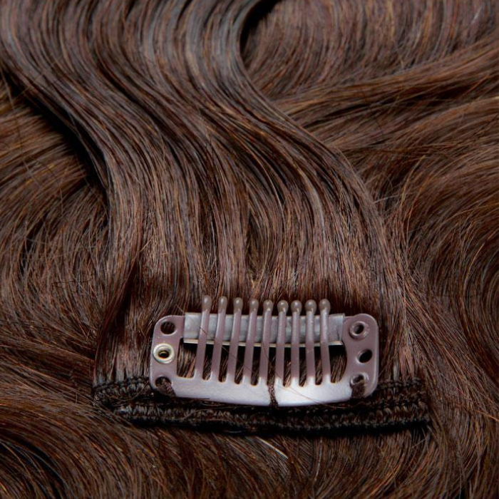 Extensions Clips Ondulées Brun Brun 20" | 51 Cm 160 Gr