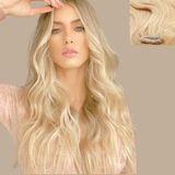 Extensions Clips Ondulées Blond Platine Blond Platine 20" | 51 Cm 160 Gr