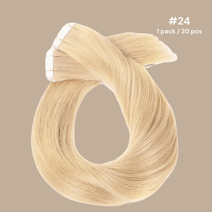 Extensions Adhésives / tapes raides Remy Hair Premium 24# 24#