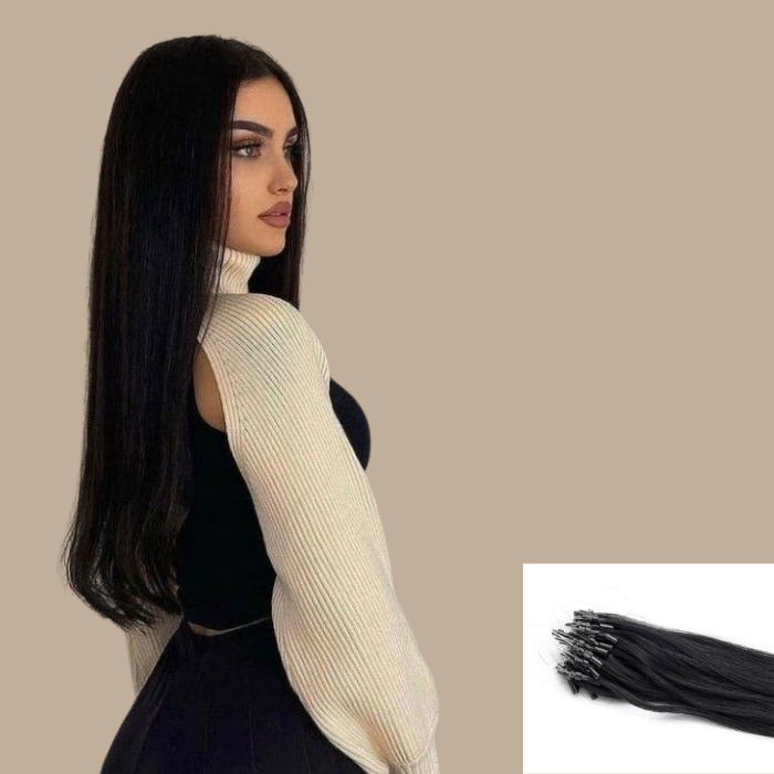 100 Extensions Anneaux Raides Noir Noir 18" | 46 Cm