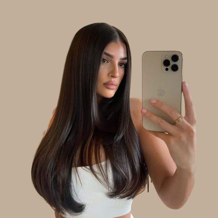 Extension à Clips Straight Brun Mono Bande Maxi Volume Brun