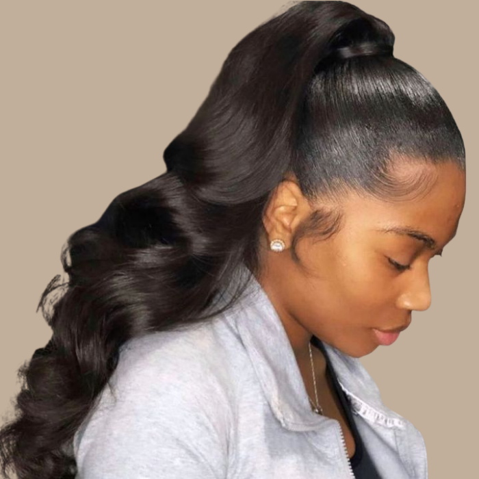 Queue de cheval Ponytail Noir A Cordon Remy Hair Body Wave