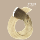 Extensions Adhésives / tapes raides Remy Hair Premium T10/20# T10 20# 60 Gr