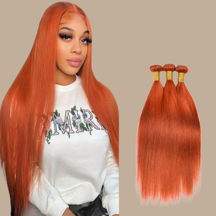 Tissage Cheveux Vierge Human Hair Straight 7A Ginger 350# 100 Gr Ginger 350# 1 Pc