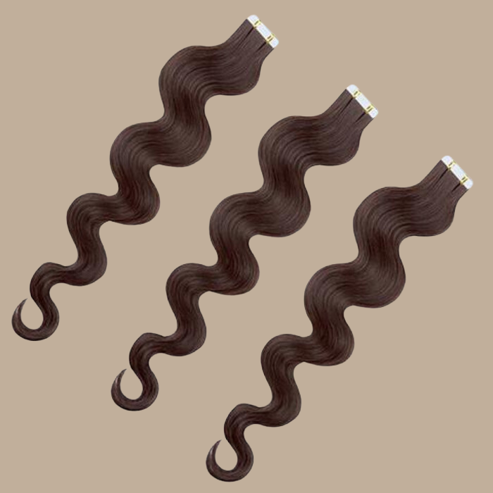 Extensions Adhésives Ondulées Brun Brun 20" | 51 Cm 50 Gr