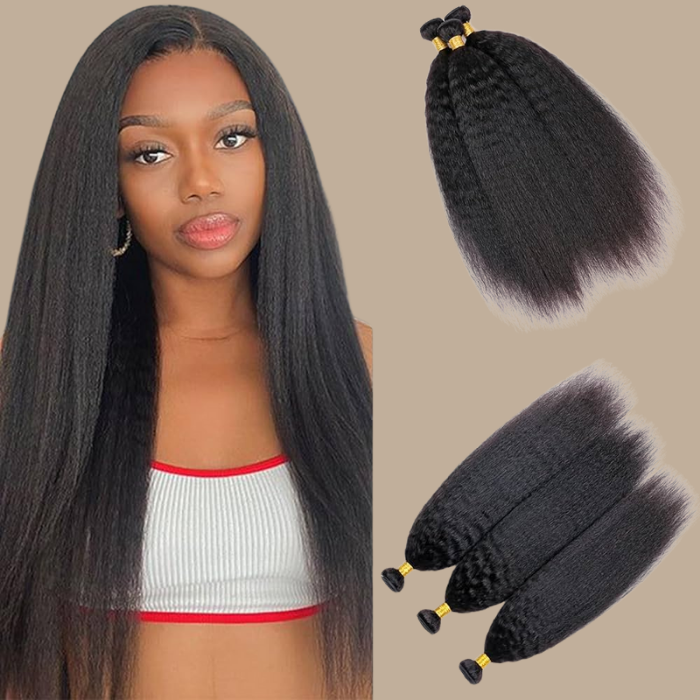 Tissage Cheveux Vierge Human Hair Yaki Straight 7A Brun Foncé 1B 100 Gr Brun Foncé 1 Pc