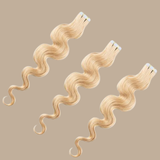 Extensions Adhésives / tapes ondulés Blond Platine 20" | 51 Cm 50 Gr