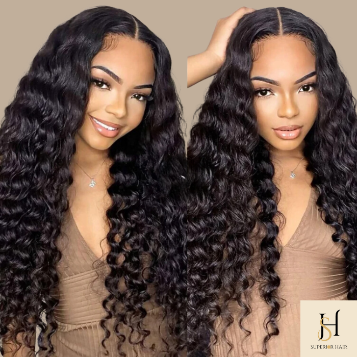 Tissage Cheveux Vierge Human Hair Deep Wave 7A Brun Foncé 1B 100 Gr Brun Foncé 1 Pc