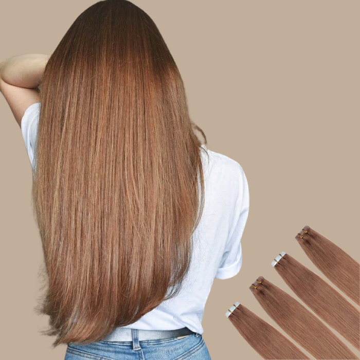 Extensions Adhésives Raides Noisette Noisette 22" | 56 Cm 50 Gr