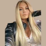 100 Extensions Anneaux Raides Blond 18" | 46 Cm 80 Gr