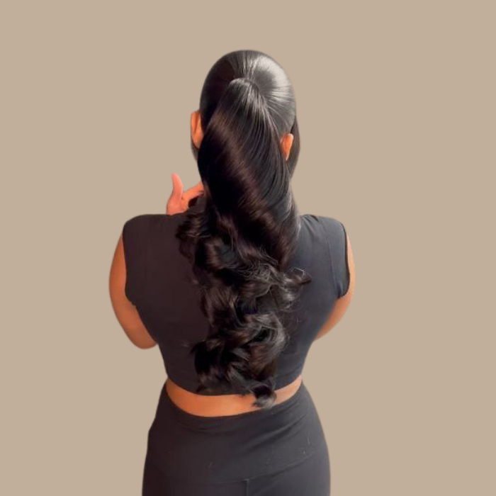 Queue de cheval Ponytail Noir A Cordon Remy Hair Body Wave