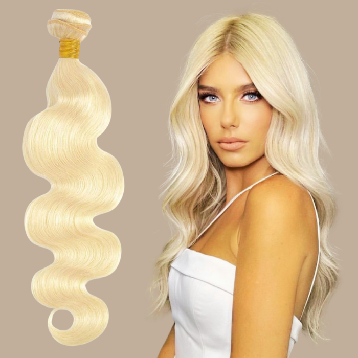 Tissage Cheveux Vierge Human Hair Body Wave 7A Blond Platine 613# 100 Gr Blond Platine 1 Pc