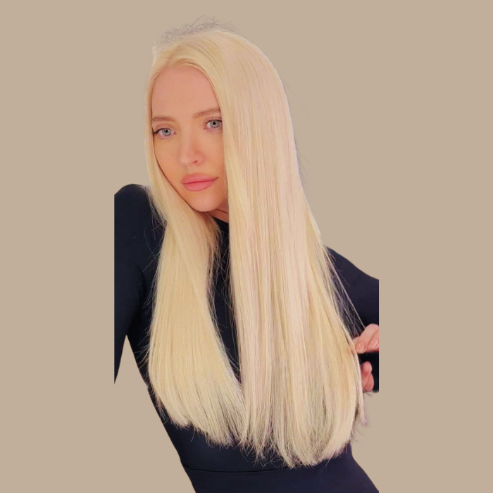 100 Extensions Kératine Raides Blond Platine 80 Gr