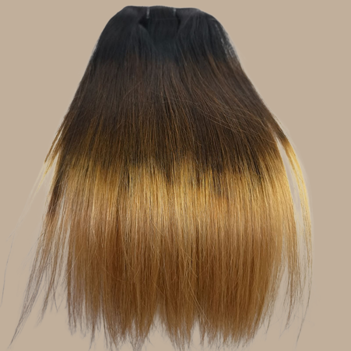 Extension à Clips Straight Ombre Brun Chocolat Blond Mono Bande Maxi Volume Ombre Brun Chocolat Blond