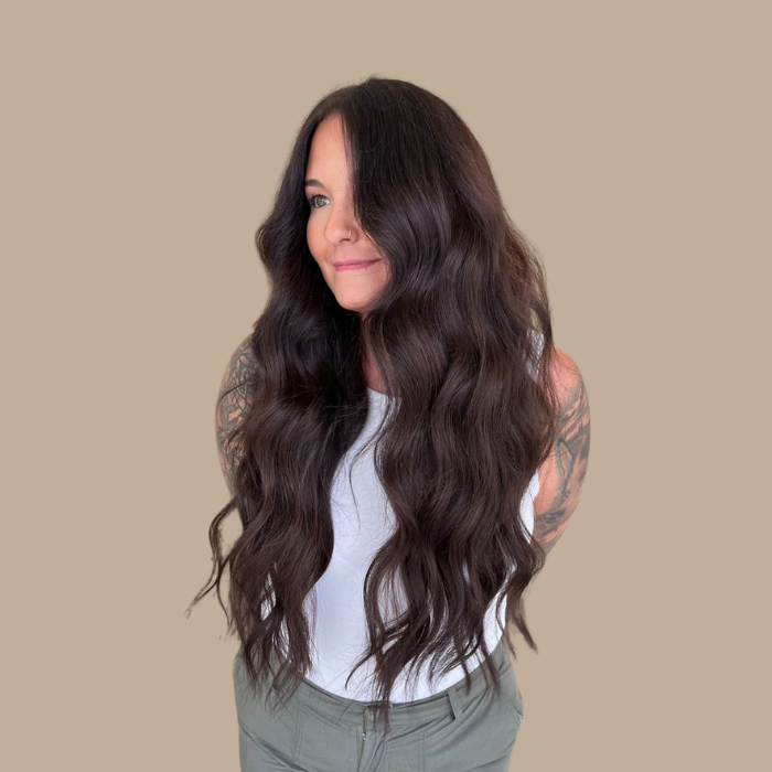 Extensions Adhésives Ondulées Brun Brun 20" | 51 Cm 50 Gr