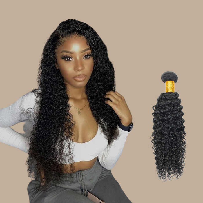 Tissage Cheveux Vierge Human Hair Kinky Curly 7A Brun Foncé 1B 100 Gr Brun Foncé 1 Pc