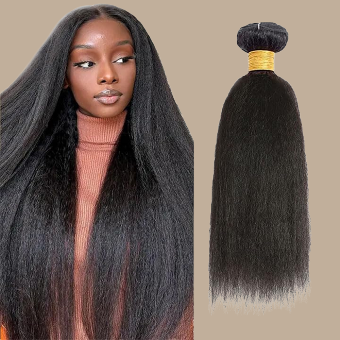 Tissage Cheveux Vierge Human Hair Yaki Straight 7A Brun Foncé 1B 100 Gr Brun Foncé 1 Pc