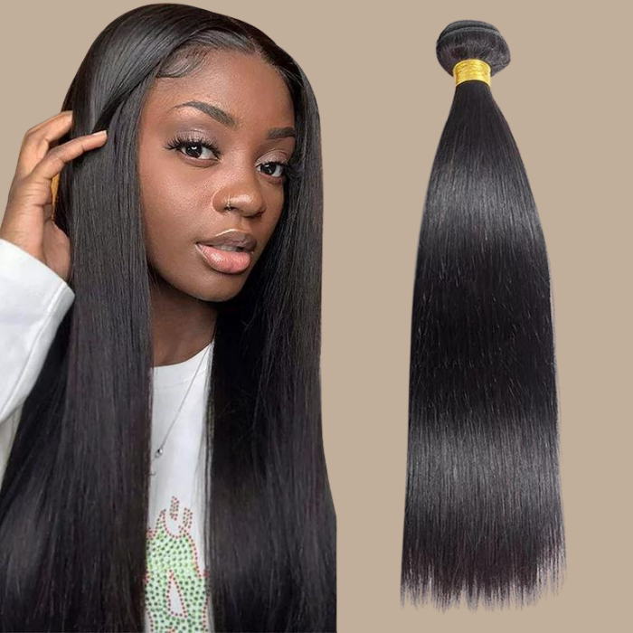 Tissage Cheveux Vierge Human Hair Straight 7A Brun Foncé 1B 100 Gr Brun Foncé 1 Pc