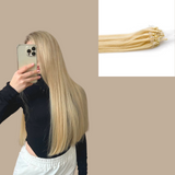 100 Extensions Anneaux / Easy Loop Raides Blond Clair 18" | 46 Cm 80 Gr