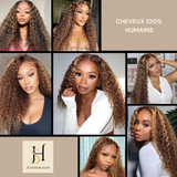 Tissage Cheveux Vierge Human Hair Deep Wave 7A Chatain Méché Blond P4/27 100 Gr Chatain méché blond P4 27 1 Pc