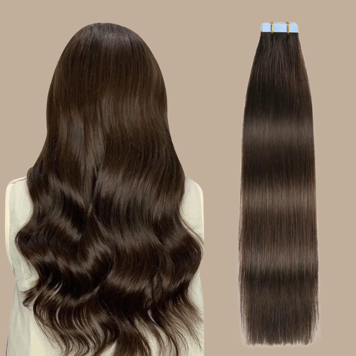 Extensions Adhésives / tapes raides Remy Hair Premium 4# 4#