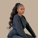 Queue de cheval Ponytail Noir A Cordon Remy Hair Body Wave Noir