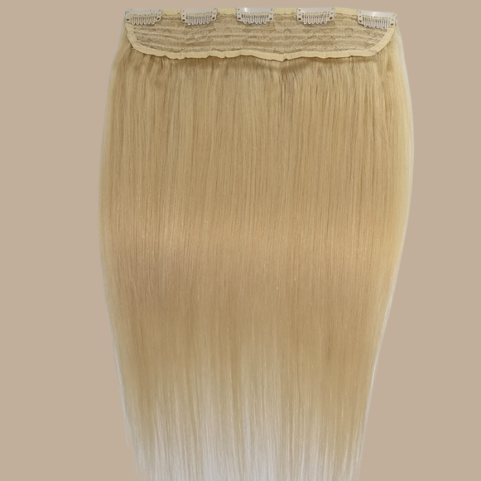 Extension à Clips Straight Blond Platine Mono Bande Maxi Volume Blond Platine