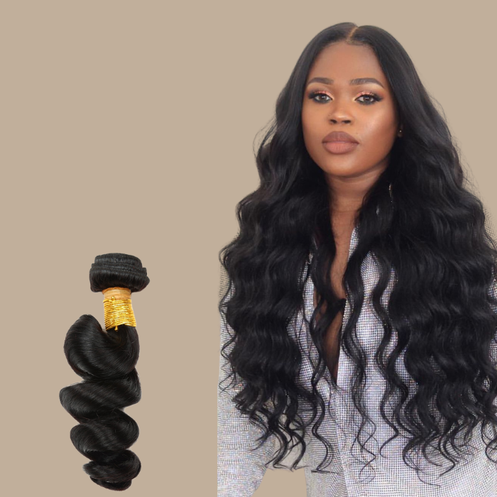 Tissage Cheveux Vierge Human Hair Loose Wave 7A Brun Foncé 1B 100 Gr Brun Foncé 1 Pc